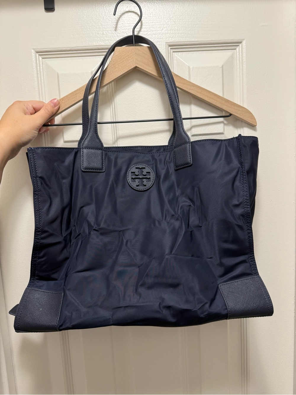 Tory Burch Navy Nylon Tote Bag packable